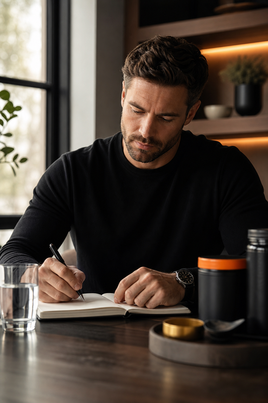 man planning which male performance supplement to buy for his specific health goal.