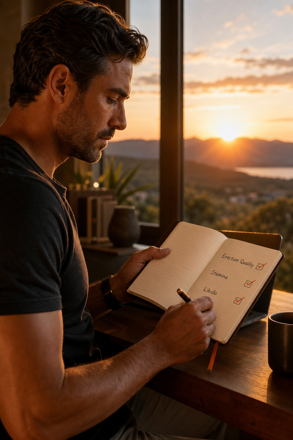 man assessing sexual health goals