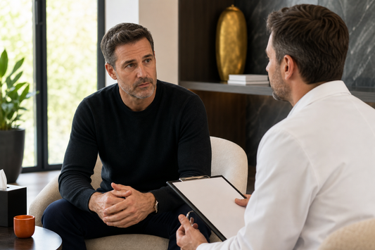 Discussing erectile dysfunction symptoms with a healthcare professional